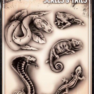 Airbrush Tattoo Pro Stencil Scales & Tails
